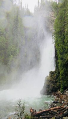 A photo of a rushing waterfall at Wilson Creek Falls, West Kootnays, BC, Canada. We can learn to wash away the mind clutter through various methods.