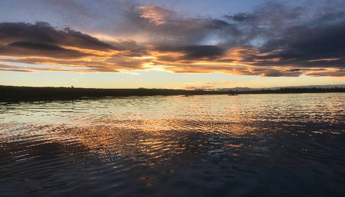 A photo of a sunset in Calgary, Alberta, Canada, a great scene for getting into a meditative state where feeling your feelings is easier.